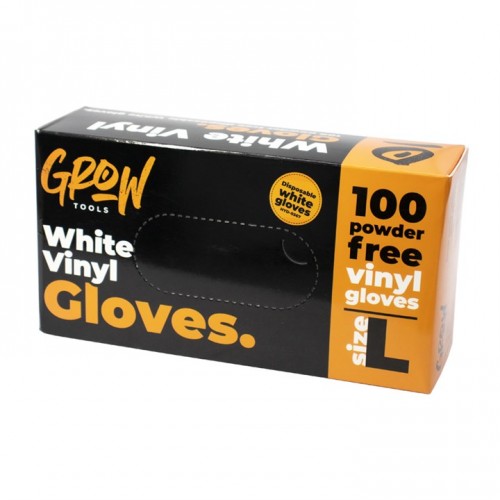 White Powder Free Disposable Vinyl Gloves Large